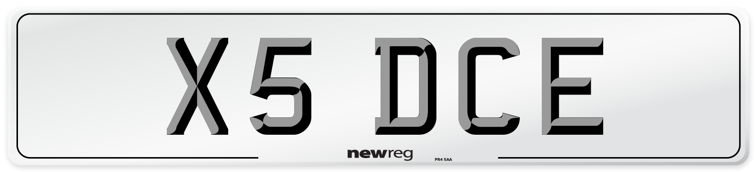 X5 DCE Number Plate from New Reg